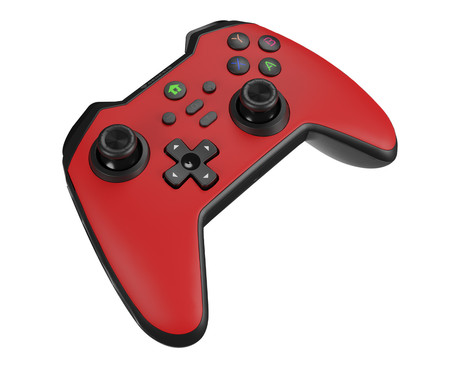 GENESIS MANGAN 400 brezžični igralni plošček / gamepad, 19 gumbov, vibriranje, Bluetooth, LED, Windows / Android / iOS / Nintendo, baterija, + prednja plošča, + torbica, rdeč (Genesis Red)