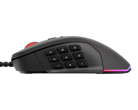 GENESIS Xenon 770 gaming optična miška, 10200DPI, RGB LED osvetlitev, 14 tipk, 2v1, zamenljiva plošča, vgrajen spomin, programska oprema, črna