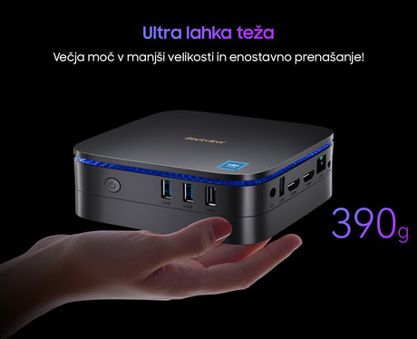 Blackview MP60 namizni mini računalnik, Windows 11 Home, Intel N95, 16GB RAM, 512GB SSD, Dual WiFi, Bluetooth, Ethernet, 4x USB, 2x HDMI