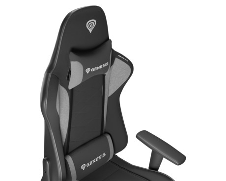 GENESIS NITRO 440 G2 gaming / pisarniški stol, ergonomski, nastavljiva višina / naklon, zibanje, 2x blazina, kolesa CareGLide™, črno siv