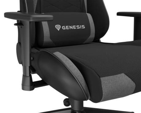 GENESIS NITRO 440 G2 gaming / pisarniški stol, ergonomski, nastavljiva višina / naklon, zibanje, 2x blazina, kolesa CareGLide™, črno siv