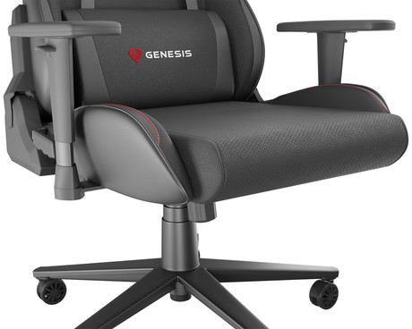 GENESIS NITRO 550 G2 gaming / pisarniški stol, ergonomski, nastavljiva višina / naklon, zibanje, 2x blazina, kolesa CareGLide™, črn