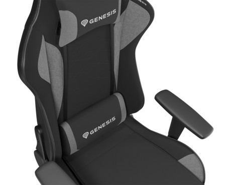 GENESIS NITRO 440 G2 gaming / pisarniški stol, ergonomski, nastavljiva višina / naklon, zibanje, 2x blazina, kolesa CareGLide™, črno siv