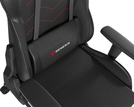 GENESIS NITRO 550 G2 gaming / pisarniški stol, ergonomski, nastavljiva višina / naklon, zibanje, 2x blazina, kolesa CareGLide™, črn