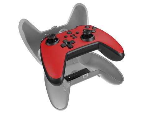 GENESIS MANGAN 400 brezžični igralni plošček / gamepad, 19 gumbov, vibriranje, Bluetooth, LED, Windows / Android / iOS / Nintendo, baterija, + prednja plošča, + torbica, rdeč (Genesis Red)