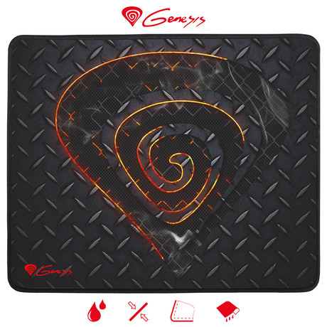 GENESIS Gaming podloga CARBON 500 M STEEL, vodoodporna, zaščiteni robovi, 300X250mm, črna