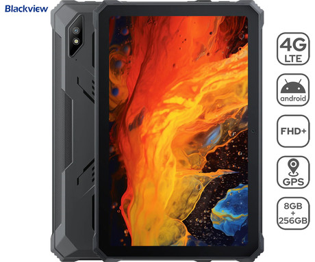 Blackview TAB ACTIVE 8 PRO robusten tablični računalnik, 10.36", 4G-LTE, 8GB+256GB, IPS 2.4K, Android 13, WiFi, Bluetooth, GPS, priložen pas in pisalo, rugged, črn (Onyx Black)