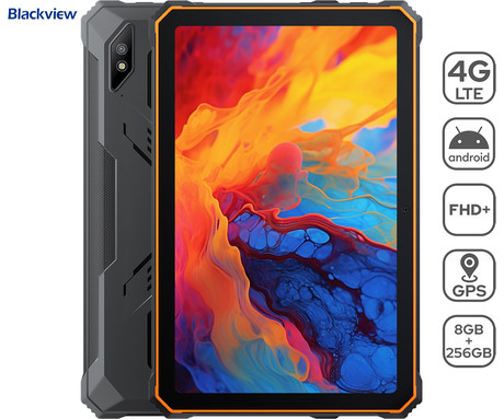 Blackview TAB ACTIVE 8 PRO robusten tablični računalnik, 10.36", 4G-LTE, 8GB+256GB, IPS 2.4K, Android 13, WiFi, Bluetooth, GPS, priložen pas in pisalo, rugged, oranžen (Black Orange)