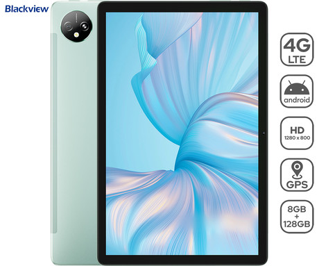 Blackview TAB 80 tablični računalnik, 10.1", 4G-LTE, 8GB+128GB, IPS HD, Android 13, WiFi, Bluetooth, GPS, priložen ovitek, zelen (MInt Green)