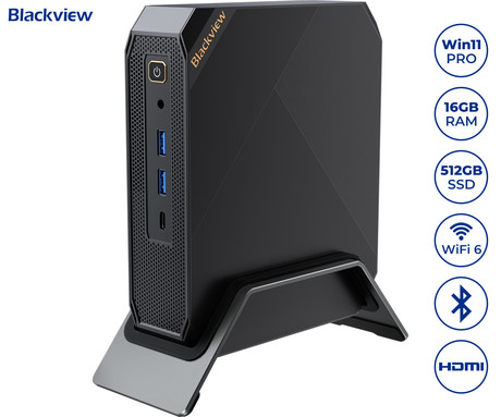 Blackview MP200 namizni mini računalnik, Windows 11 PRO, Intel Core i5, 16GB RAM, 512GB SSD, WIFI 6, Bluetooth 5.2, Ethernet, 4x USB 3.2, 1x HDMI, 1x Display Port, 1x USB Type-C