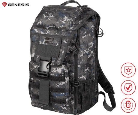 GENESIS PALLAD 450 LITE CAMO univerzalni nahrbtnik, vojaški, za prenosnike do 15.6", sistem MOLLE, nastavljiv, trpežen, camo