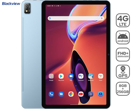 Blackview TAB 16 tablični računalnik, 11", 4G-LTE, 8GB+256GB, IPS Full HD+, Android 12, WiFi, Bluetooth, GPS, priložen ovitek in pisalo, moder (Twilight Blue)