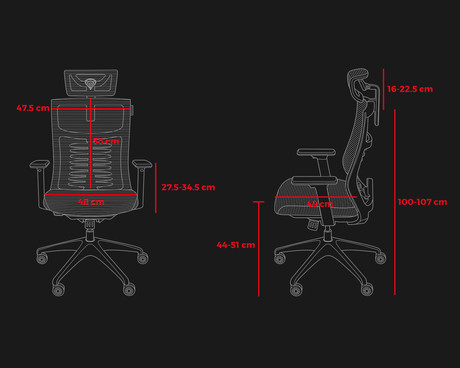 GENESIS ASTAT 200 gaming / pisarniški stol, ergonomski, tehnologija PureFlow™, konstrukcija ExoBase™, CareGlide™, nastavljiva višina / naklon, črn