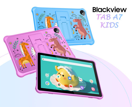 EOL - Blackview TAB A7 KIDS tablični računalnik, 10.1.", 3GB+64GB, IPS HD+, Android 12, WiFi, Bluetooth, ovitek/stojalo, moder (Stitch Blue)