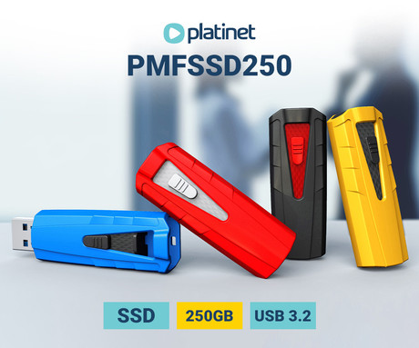 PLATINET PMFSSD250 prenosni SSD disk, 250GB, USB 3.2 Gen2, 1000MB/s, HYPERSPEED, najhitrejši in najmanjši na svetu