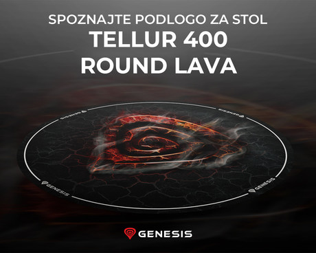 GENESIS TELLUR 400 ROUND LAVA podloga za stol, 100cm premer, protizdrsna, mehka podlaga, trpežna