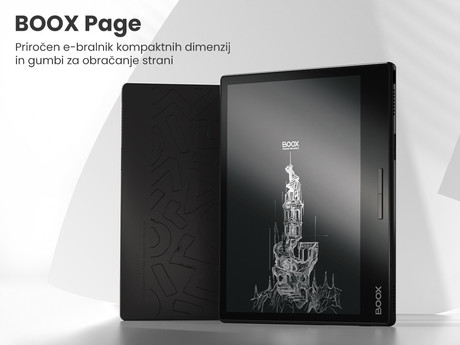 BOOX Page e-bralnik / tablični računalnik, 7", Android 11, 3GB+32GB, Wi-Fi, Bluetooth 5.0, gumbi za obračanje strani, USB Type-C, microSD, črn