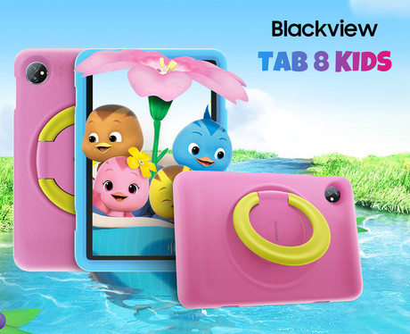 Blackview TAB 8 KIDS tablični računalnik, 10.1", 4GB+128GB, IPS HD+, Android 12, WIFI 6, Bluetooth, aplikacija iKids, ovitek/stojalo, roza (Pudding Pink)