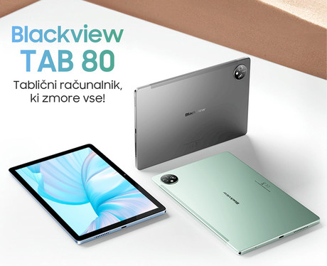 Blackview TAB 80 tablični računalnik, 10.1", 4G-LTE, 8GB+128GB, IPS HD, Android 13, WiFi, Bluetooth, GPS, priložen ovitek, siv (Nightfall Gray)