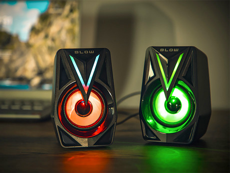 BLOW računalniški in gaming zvočniki BALANCE, 2.0 Stereo, USB, RGB LED osvetlitev, 2x4W, črni