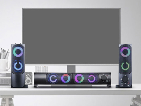 BLOW računalniški zvočniki soundbar MS-28, 2v1, 2.0 Stereo, USB, Bluetooth, RGB LED osvetlitev, črni