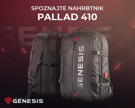 GENESIS PALLAD 410 univerzalni nahrbtnik, za prenosnike do 15.6", nastavljiv, trpežen, črn