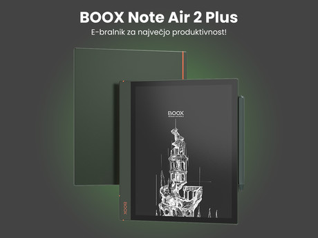 EOL - E-bralnik/tablični računalnik 10.3'' BOOX Note AIR2 Plus, Android, 4GB RAM + 64GB ROM, Wi-Fi, Bluetooth 5.0, USB Type-C, črno-zelen