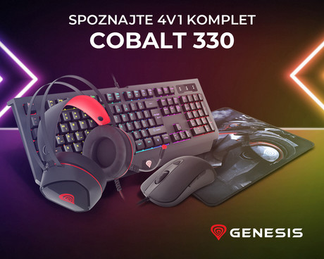 EOL - GENESIS COBALT 330 gaming komplet 4v1, tipkovnica, miška, slušalke, podloga