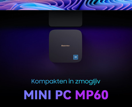 EOL - Blackview MP60 namizni mini računalnik, Windows 11 PRO, Intel N5095, 16GB RAM, 1TB SSD, Dual WiFi, Bluetooth, Ethernet, 4x USB, 2x HDMI