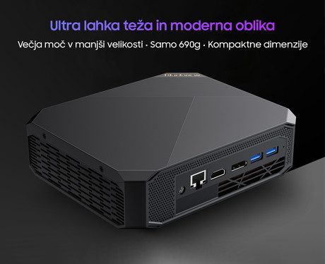 EOL - Blackview MP200 namizni mini računalnik, Windows 11 PRO, Intel Core i5, 16GB RAM, 512GB SSD, WIFI 6, Bluetooth 5.2, Ethernet, 4x USB 3.2, 1x HDMI, 1x Display Port, 1x USB Type-C
