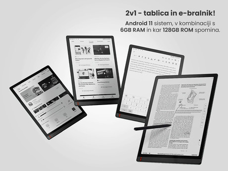 EOL - E-bralnik/tablični računalnik 13.3" BOOX Tab X, Android 11, 6GB+128GB, Wi-Fi, Bluetooth 5.0, USB Type-C, + pisalo Pen2 Pro, zelen