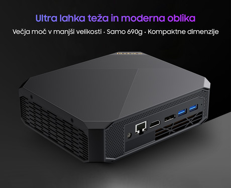 Blackview MP200 namizni mini računalnik, Windows 11 PRO, Intel Core i5, 16GB RAM, 512GB SSD, WIFI 6, Bluetooth 5.2, Ethernet, 4x USB 3.2, 1x HDMI, 1x Display Port, 1x USB Type-C