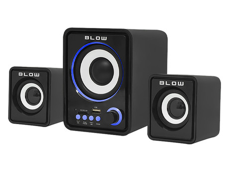 BLOW računalniški zvočniki MS-26, 2.1 Stereo, USB, microSD, LED osvetlitev, črni