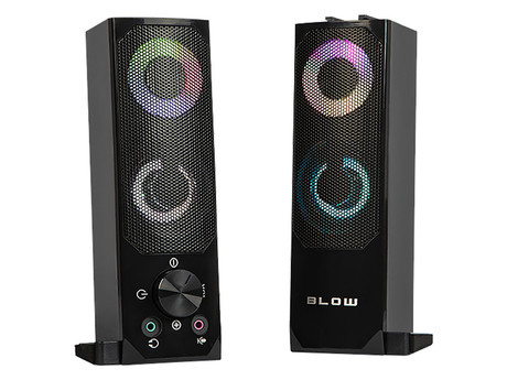 BLOW računalniški zvočniki soundbar MS-28, 2v1, 2.0 Stereo, USB, Bluetooth, RGB LED osvetlitev, črni