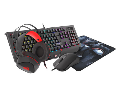 EOL - GENESIS COBALT 330 gaming komplet 4v1, tipkovnica, miška, slušalke, podloga