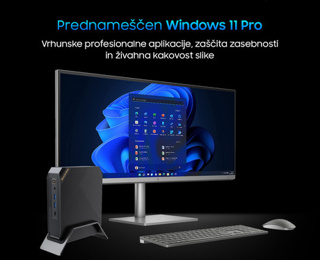 Blackview MP200 namizni mini računalnik, Windows 11 PRO, Intel Core i5, 16GB RAM, 512GB SSD, WIFI 6, Bluetooth 5.2, Ethernet, 4x USB 3.2, 1x HDMI, 1x Display Port, 1x USB Type-C