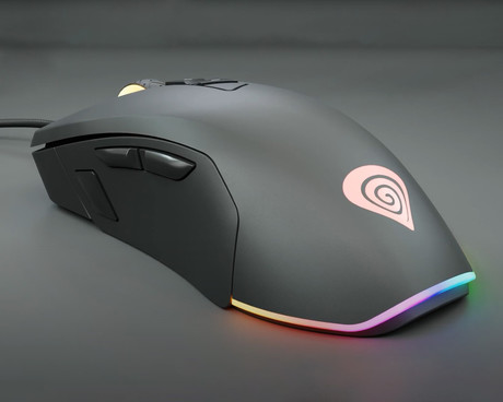 GENESIS Xenon 770 gaming optična miška, 10200DPI, RGB LED osvetlitev, 14 tipk, 2v1, zamenljiva plošča, vgrajen spomin, programska oprema, črna