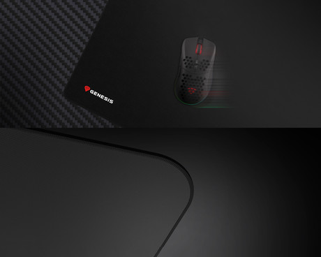 GENESIS CARBON 500 MAXI LOGO podloga za miško, gaming, 900x450mm, vodoodporna, gladka površina, zaščiteni robovi, protizdrsna, črna