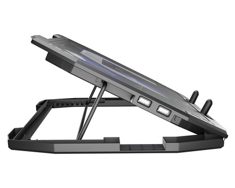 Natec ORIOLE hladilno stojalo za prenosnike, do 17.3", 7 stopenj naklona, 3x 120mm ventilator, nastavljiva hitrost, LED osvetlitev, 2x USB Type-A, črno Natec ORIOLE hladilno stojalo za prenosnike, do 17.3", 7 stopenj naklona, 3x 120mm ventilator, nastavljiva hitrost, LED osvetlitev, 2x USB Type-A, črno