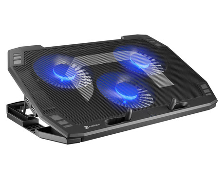 Natec ORIOLE hladilno stojalo za prenosnike, do 17.3", 7 stopenj naklona, 3x 120mm ventilator, nastavljiva hitrost, LED osvetlitev, 2x USB Type-A, črno Natec ORIOLE hladilno stojalo za prenosnike, do 17.3", 7 stopenj naklona, 3x 120mm ventilator, nastavljiva hitrost, LED osvetlitev, 2x USB Type-A, črno