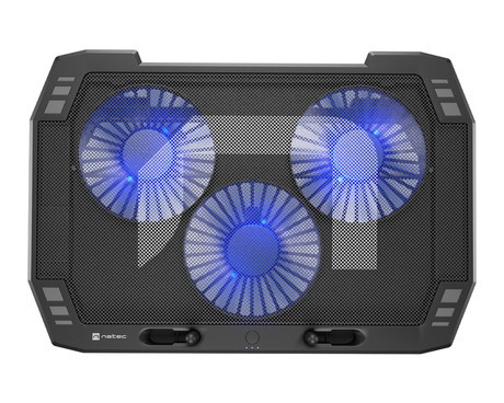 Natec ORIOLE hladilno stojalo za prenosnike, do 17.3", 7 stopenj naklona, 3x 120mm ventilator, nastavljiva hitrost, LED osvetlitev, 2x USB Type-A, črno Natec ORIOLE hladilno stojalo za prenosnike, do 17.3", 7 stopenj naklona, 3x 120mm ventilator, nastavljiva hitrost, LED osvetlitev, 2x USB Type-A, črno
