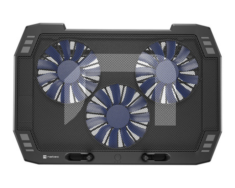 Natec ORIOLE hladilno stojalo za prenosnike, do 17.3", 7 stopenj naklona, 3x 120mm ventilator, nastavljiva hitrost, LED osvetlitev, 2x USB Type-A, črno Natec ORIOLE hladilno stojalo za prenosnike, do 17.3", 7 stopenj naklona, 3x 120mm ventilator, nastavljiva hitrost, LED osvetlitev, 2x USB Type-A, črno