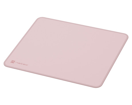 Natec COLORS M podloga za miško, 300x250mm, vodoodporna, gladka površina, protizdrsna podlaga, prešiti robovi, roza (Misty Rose)