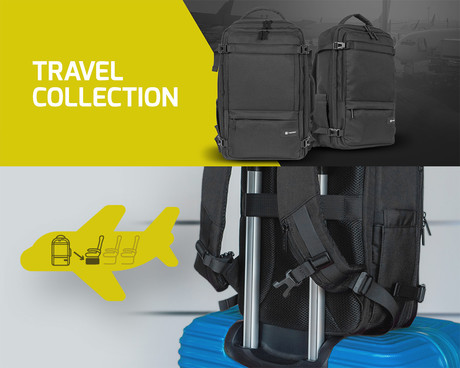 Natec CAMEL LITE univerzalni 2v1 nahrbtnik, za prenosnike do 15.5", 19L, potovalni, nastavljiv, trpežen, 10 žepov, raztegljiv, vodoodporen, Trolley sistem, črn
