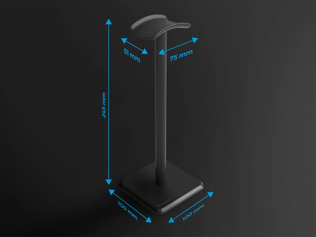 GENESIS THULIUM 100 stojalo za slušalke, protizdrsna podlaga, kovina, 245x100x100mm, črno (Onyx Black)
