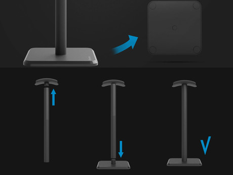 GENESIS THULIUM 100 stojalo za slušalke, protizdrsna podlaga, kovina, 245x100x100mm, črno (Onyx Black)