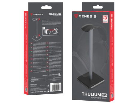 GENESIS THULIUM 100 stojalo za slušalke, protizdrsna podlaga, kovina, 245x100x100mm, sivo (Gun Metal)