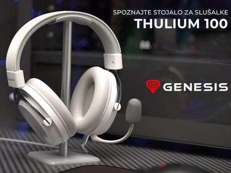 GENESIS THULIUM 100 stojalo za slušalke, protizdrsna podlaga, kovina, 245x100x100mm, belo (Howlite White)