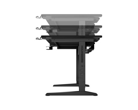 GENESIS HOLM MODULAR 140 pisarniška / gaming miza, modularna, robustna konstrukcija, nastavljiva višina, RGB LED osvetlitev, napeljava kablov, 2x držalo, 140x75cm, črna GENESIS HOLM MODULAR 140 pisarniška / gaming miza, modularna, robustna konstrukcija, nastavljiva višina, RGB LED osvetlitev, napeljava kablov, 2x držalo, 140x75cm, črna