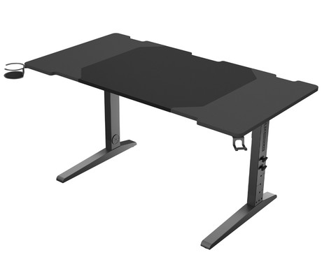 GENESIS HOLM MODULAR 140 pisarniška / gaming miza, modularna, robustna konstrukcija, nastavljiva višina, RGB LED osvetlitev, napeljava kablov, 2x držalo, 140x75cm, črna GENESIS HOLM MODULAR 140 pisarniška / gaming miza, modularna, robustna konstrukcija, nastavljiva višina, RGB LED osvetlitev, napeljava kablov, 2x držalo, 140x75cm, črna